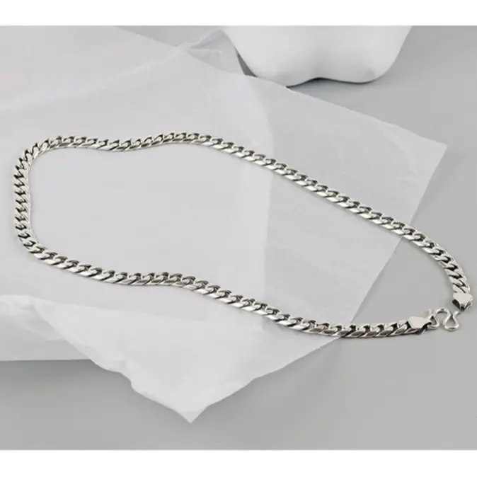 SIMPLE HEAVY CURB CHAIN NECKLACE - ヘビーカーブチェーン Silver925
