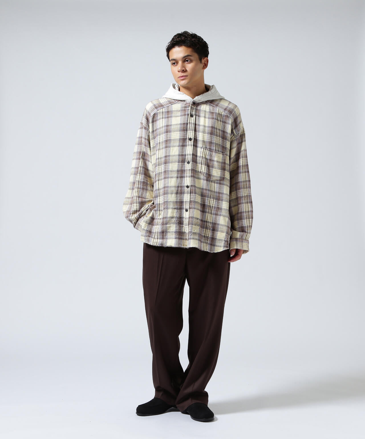 ANCELLM/アンセルム/NEL CHECK HOODIE SHIRT | GARDEN（ガーデン