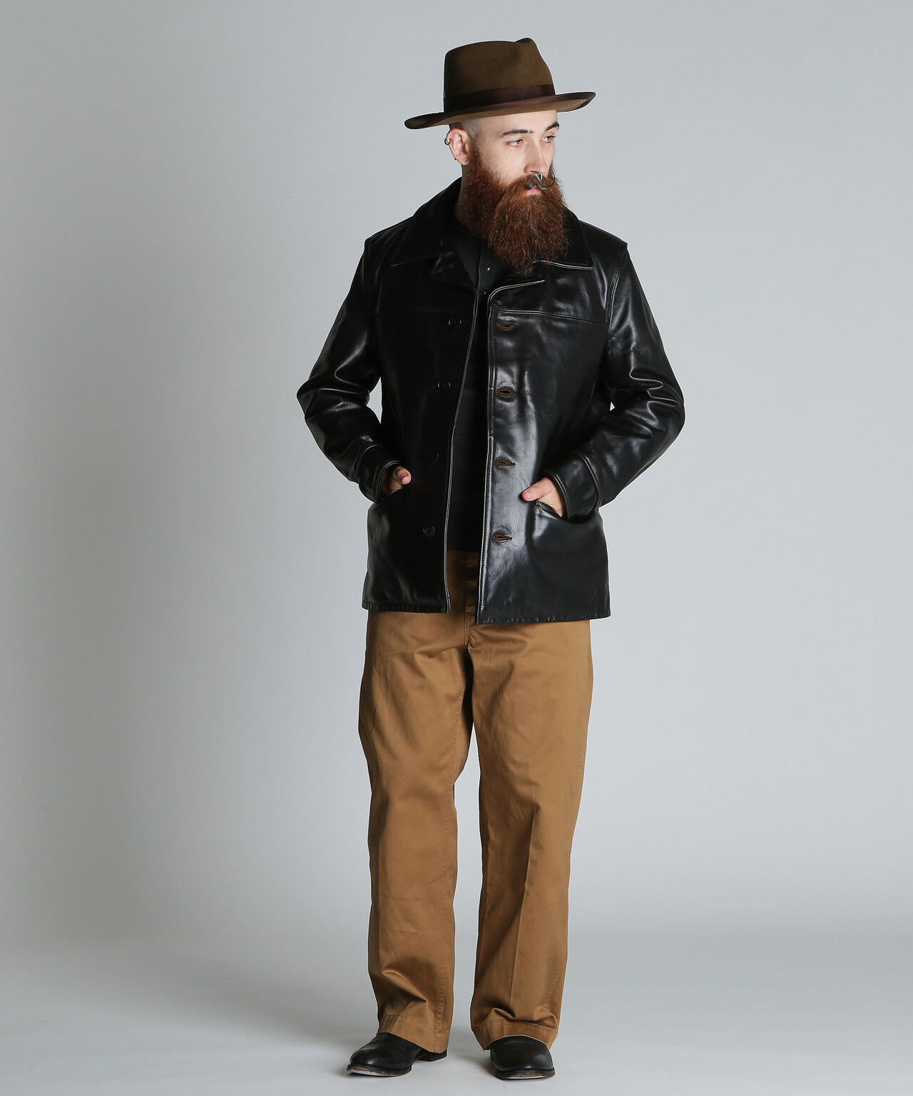 Schott 高級ヌバックレザージャケット ウールチェック裏地 カーコート
