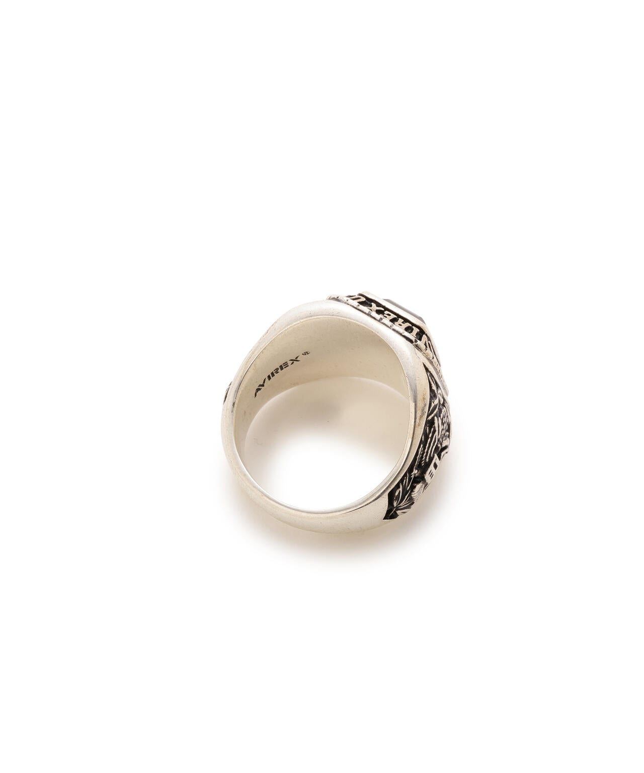 AVIREX by J.H.M CO.，LTD.》STERLING SILVER COLLEGE RING ONYX ”USAF