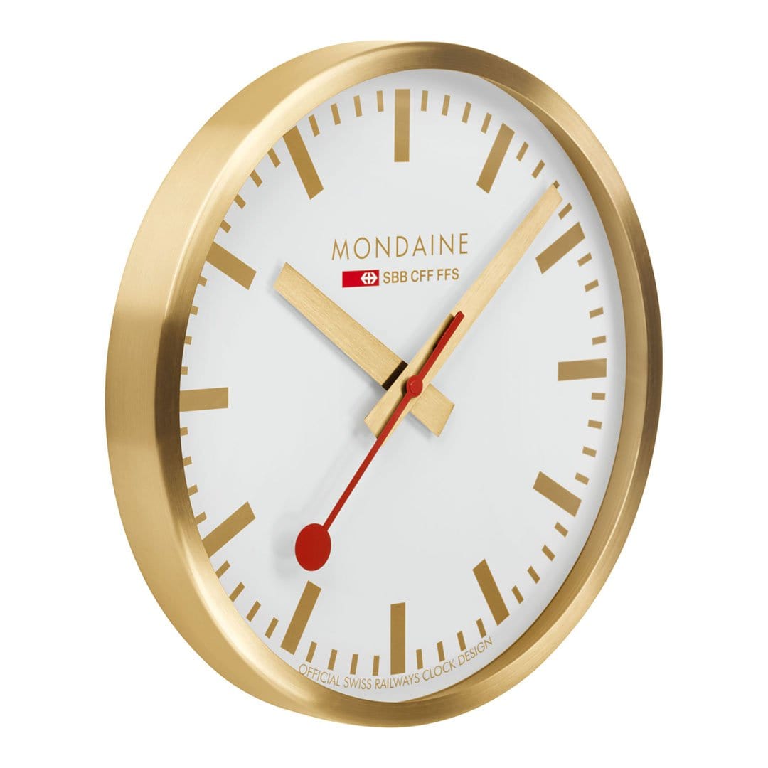 Wall clock, 40cm, golden kitchen clock, A995.CLOCK.17SBG | Mondaine UK