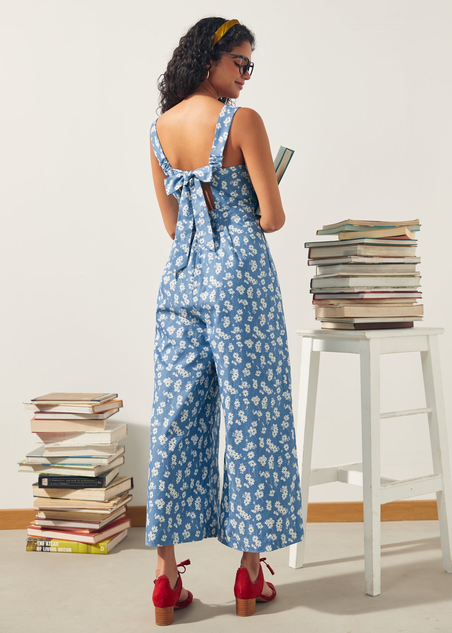 house on the hill flower jumpsuit（ブルー） house on the hill