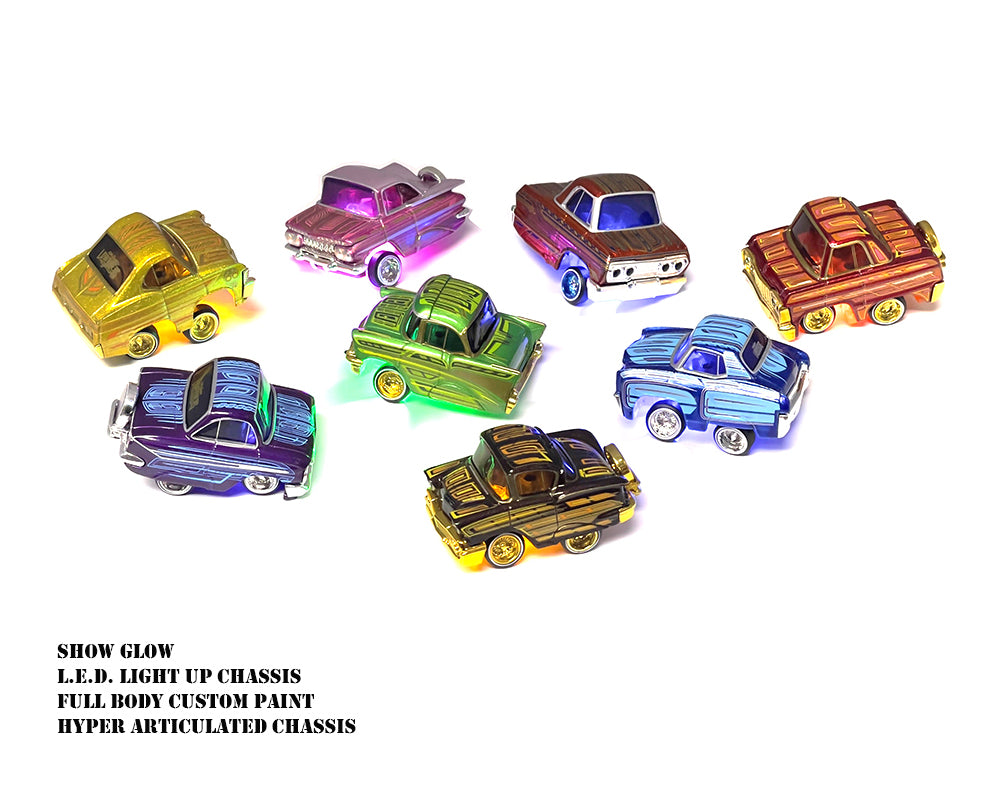 Car Tuned 1:64 Lowriders SHOW GLOW 2025 Series 1 Set Of 8 – L.E.D.