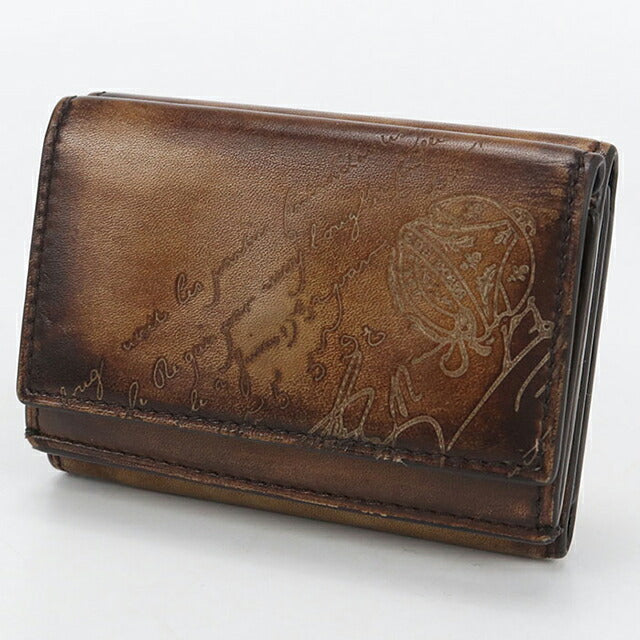 中古 ベルルッティ 三つ折り財布 メンズ ブランド BERLUTI アカジュー