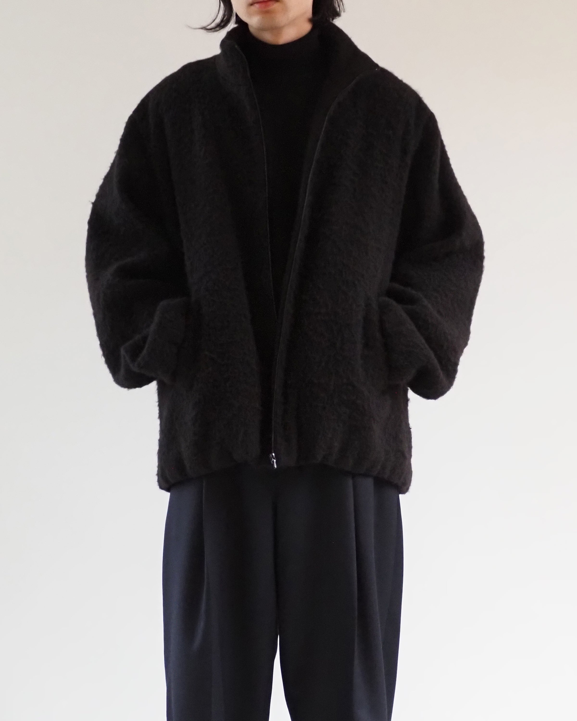COMOLI キャメル カナパ シャギー ジャケット, Brown – Navyblue
