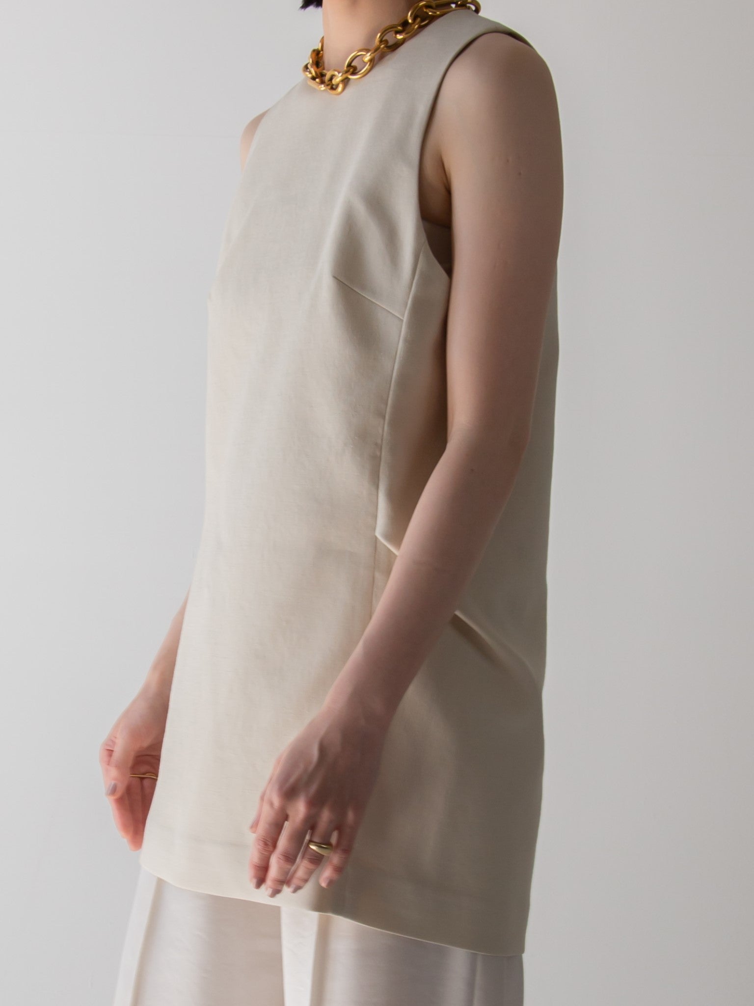 H】neau linen tops cream H】neau linen tops cream Beige Linen