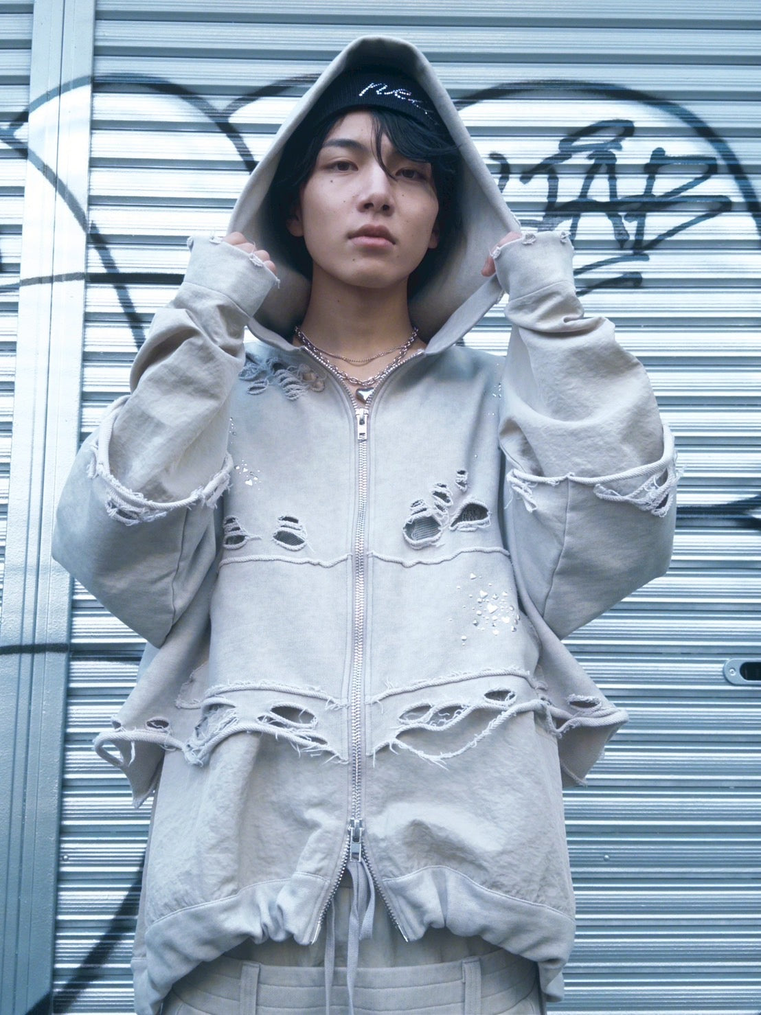 Meteor Crush Hoodie(Beige) – neith.onlinestore