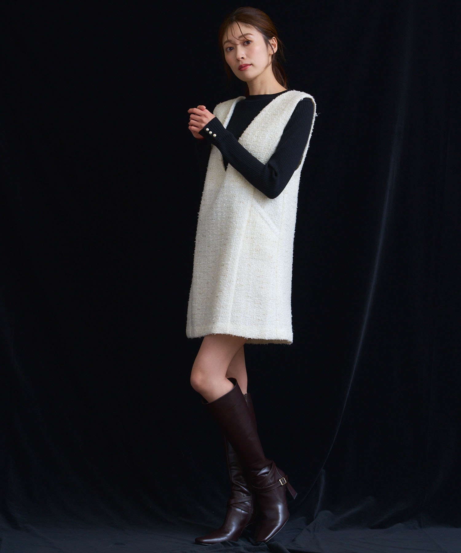 ツイードミニ丈ジャンスカ | ミニワンピース | NOELA OFFICIAL WEB STORE