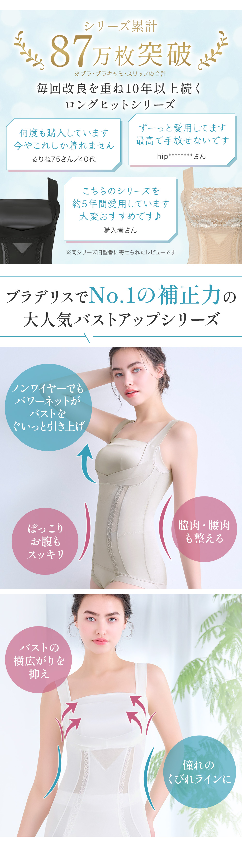 楽なのに細みえバストアップシェイパー24｜ブラデリス ニューヨーク