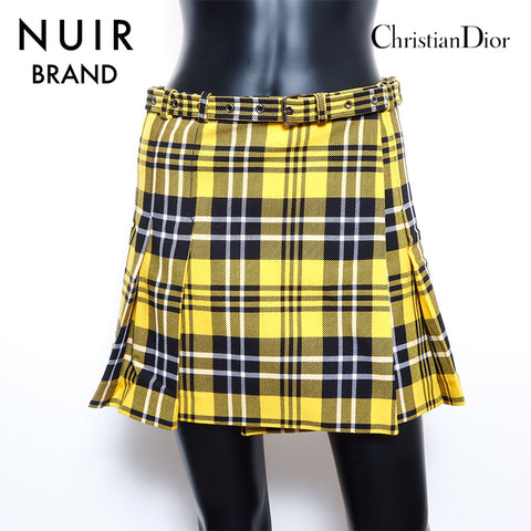 クリスチャンディオール Christian Dior チェック ミニスカート Size