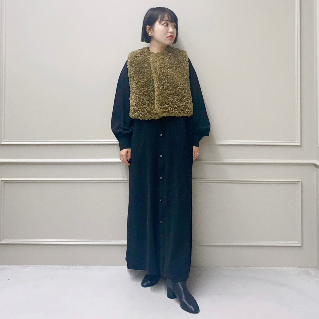 HYKE(ハイク)】 FAUX SHEARLING CROPPED VEST｜パリゴ尾道店｜尾道本