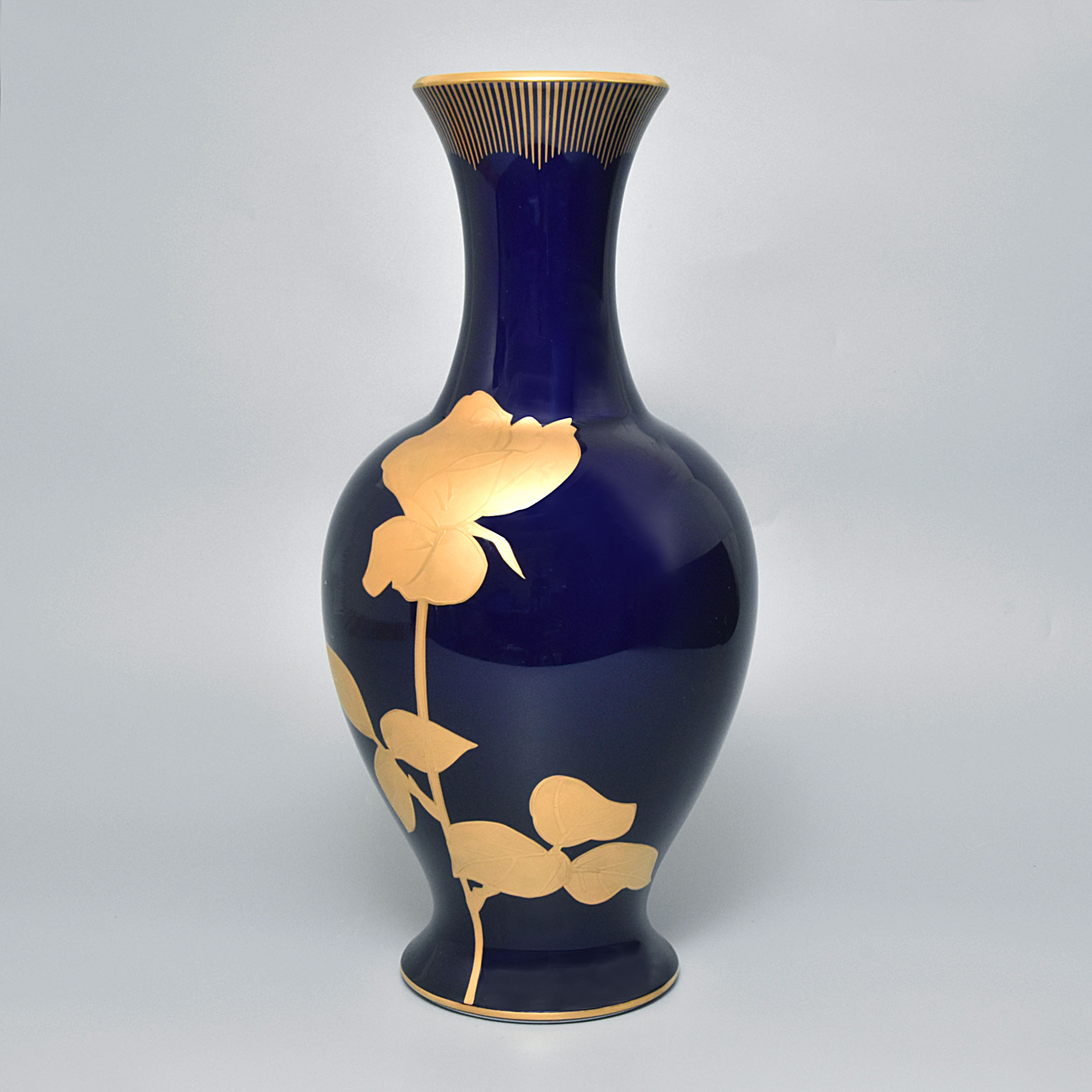 瑠璃金彩薔薇）花瓶|有田焼の老舗-香蘭社オンラインショップ
