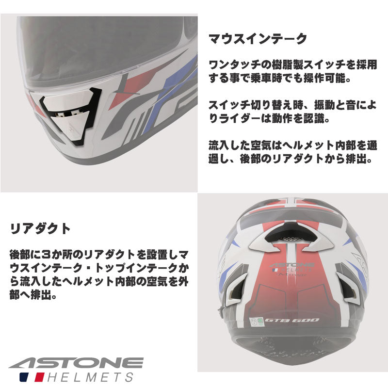 ASTONE アストン GTB600 フルフェイス ヘルメット フランスデザイン