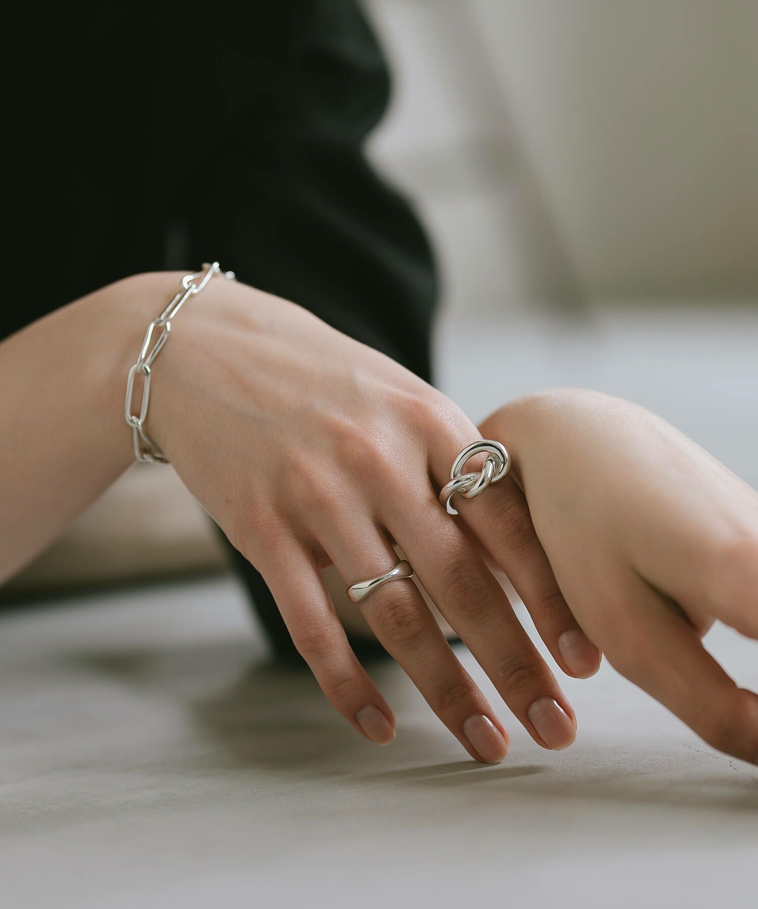 シルバー925 レディース 太め 大ぶり リング Knot Ring OBLIGA-RING