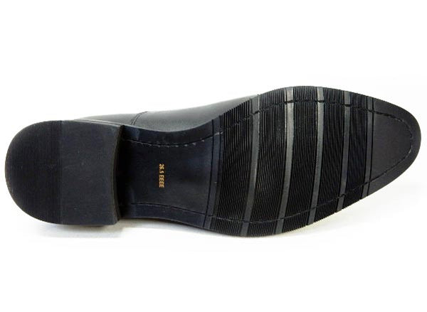 PARASHOE 本革 内羽根ストレートチップ ビジネスシューズ 黒 ワイズ4E