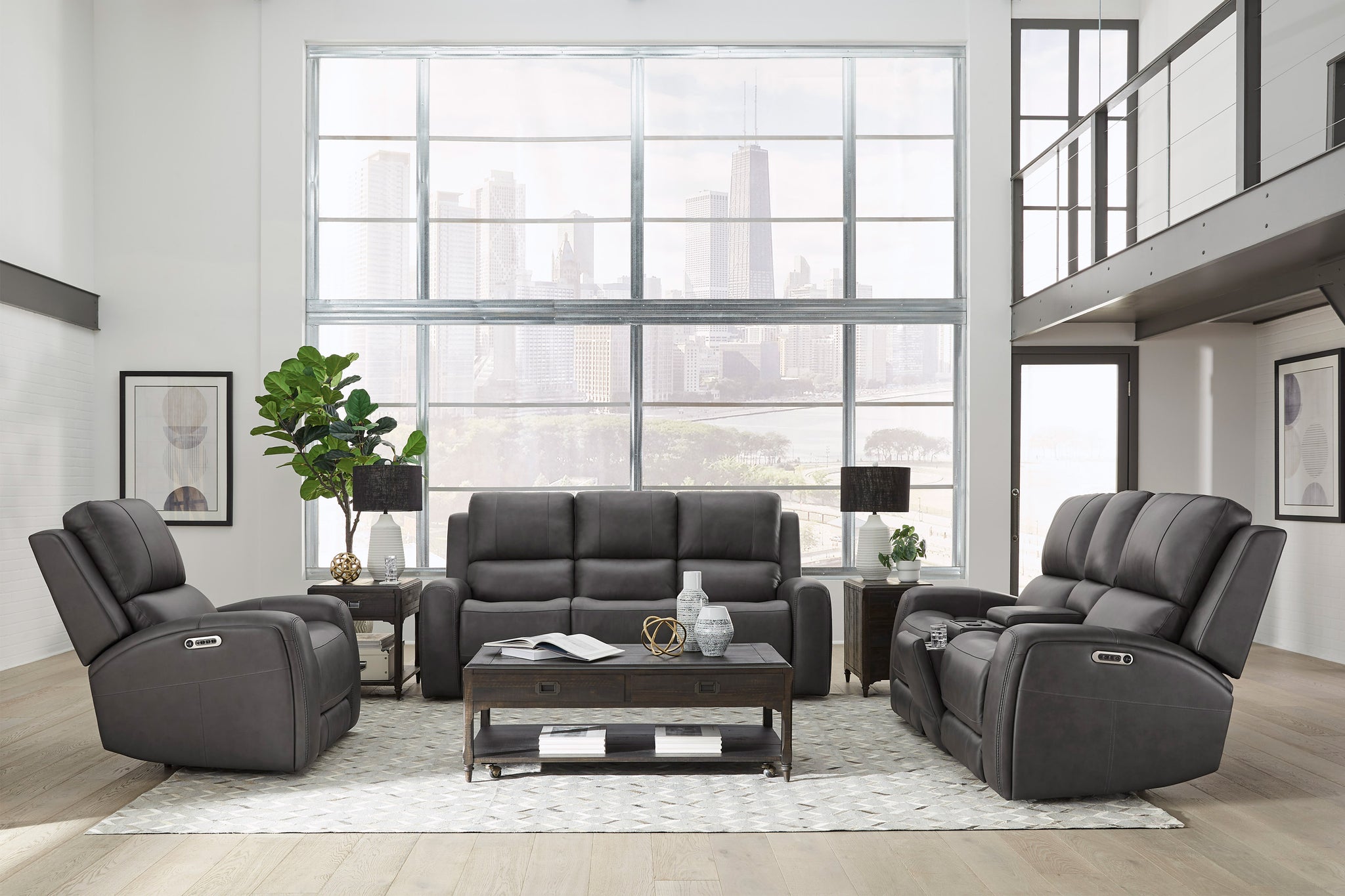 BELMONT - AUTUMN FOG Power Zero Gravity Recliner - Parker House