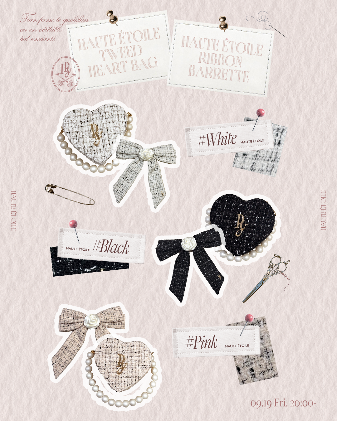 Haute Étoile Tweed Heart Bag