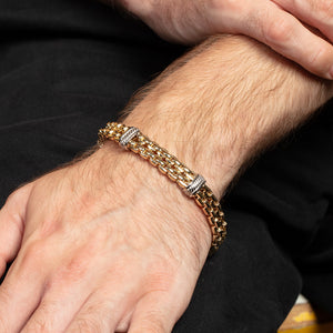 14K Two-Tone Venetian Chain Large Double Row Bracelet | Phillip