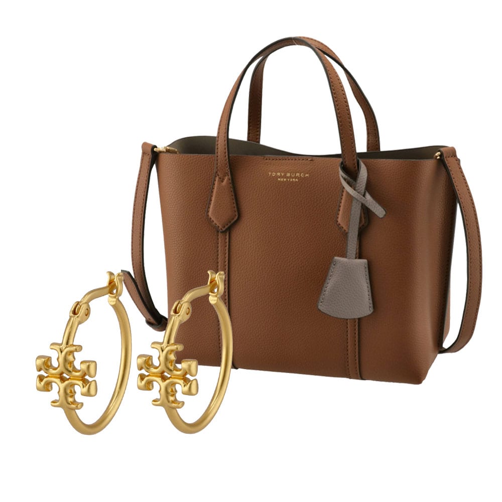 本革トートバッグ(2WAY)＆ピアス2点セット(トリーバーチ/TORY BURCH