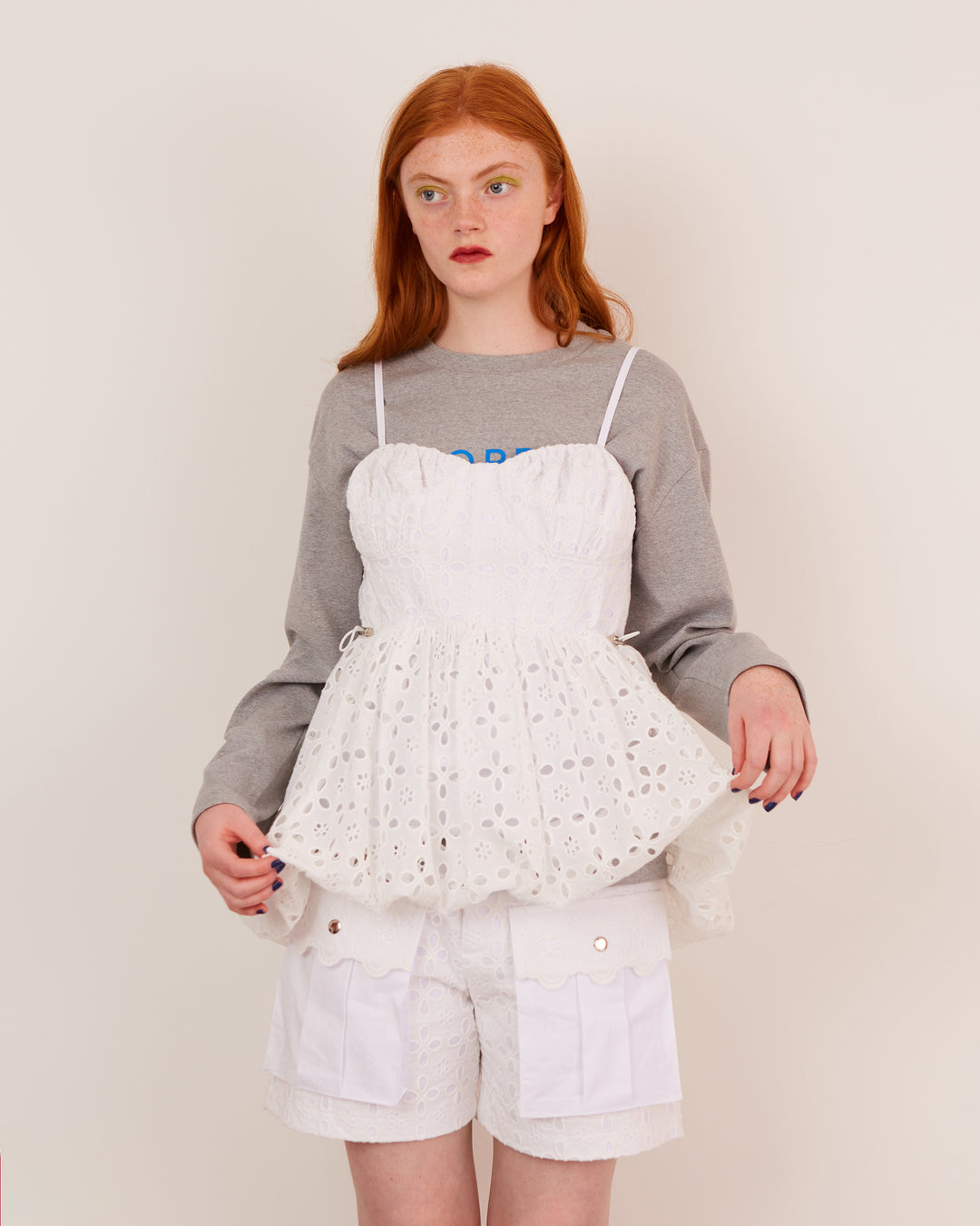 POPPY BALLOON CAMI TUNIC (WHITE) 【公式通販】