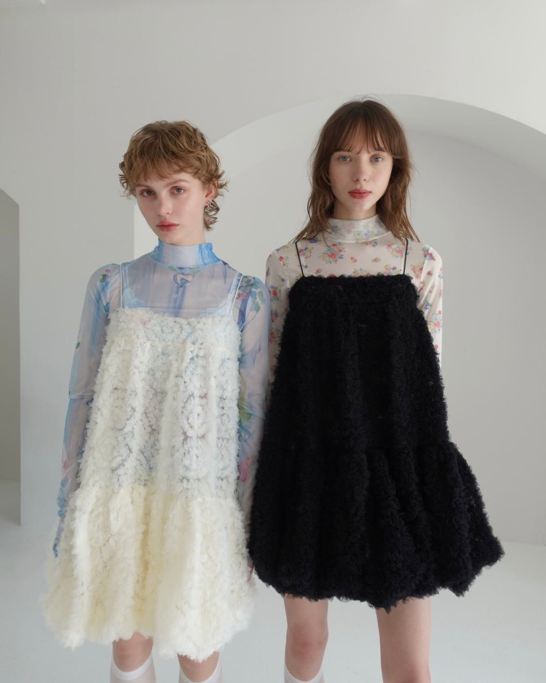 Tulle balloon tunic (black)