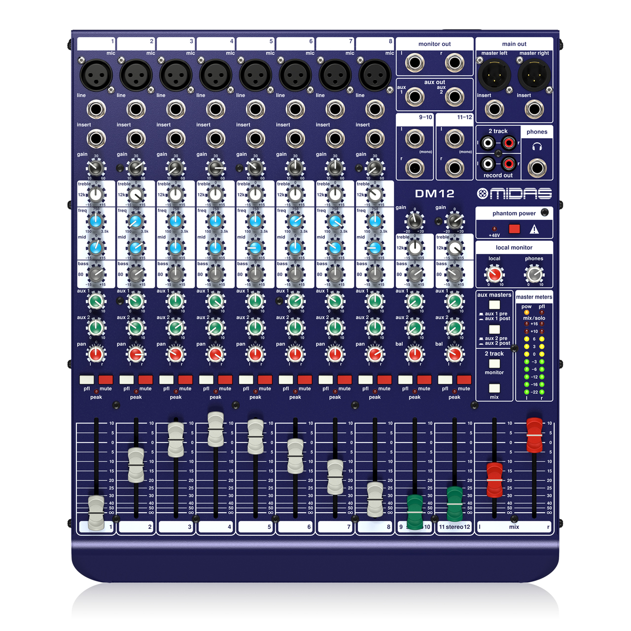 高性能コンパクトアナログミキサー Midas（マイダス） DM12 100V~240V仕様