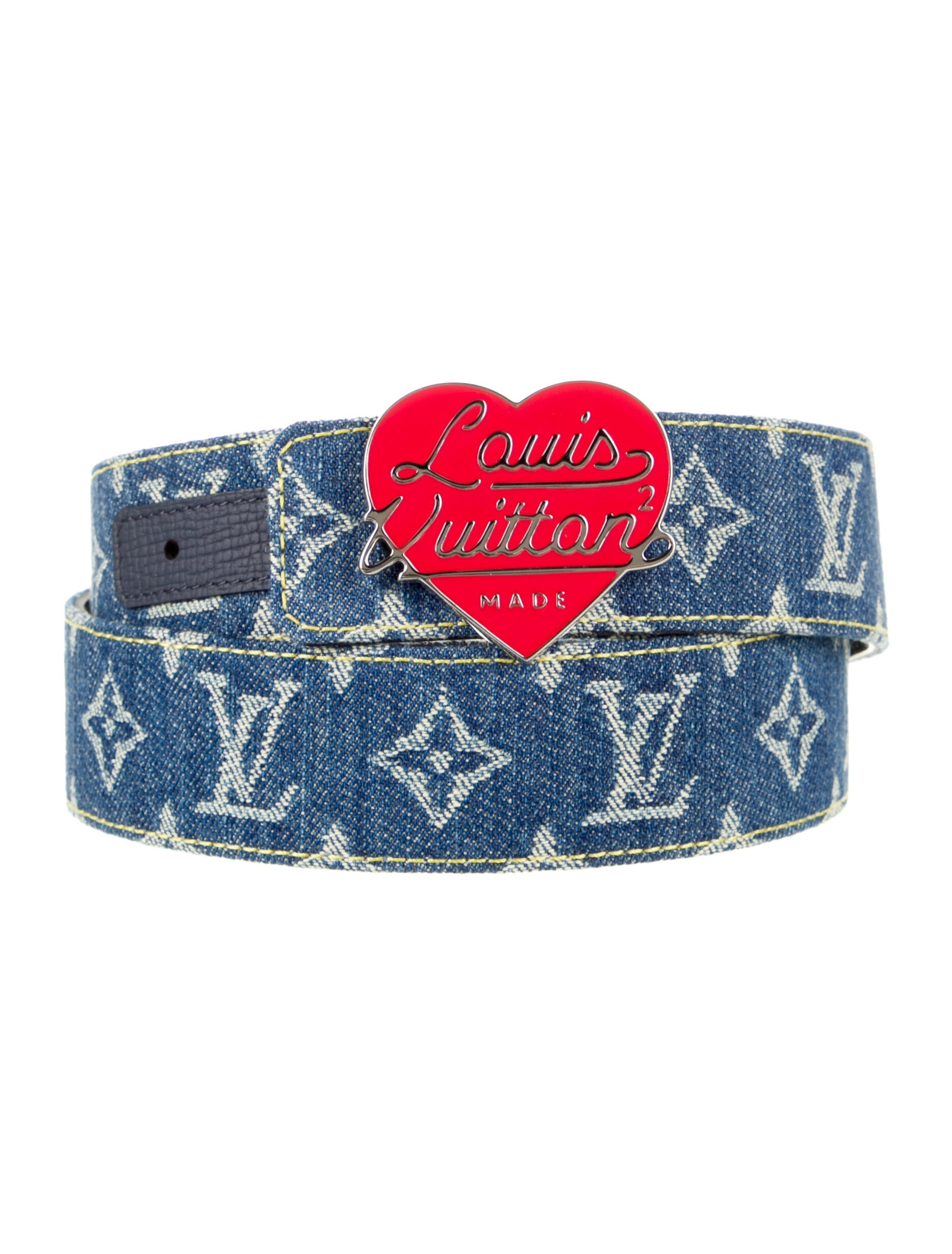Louis Vuitton 2022 x Nigo LV Made Heart Denim Waist Belt - Blue