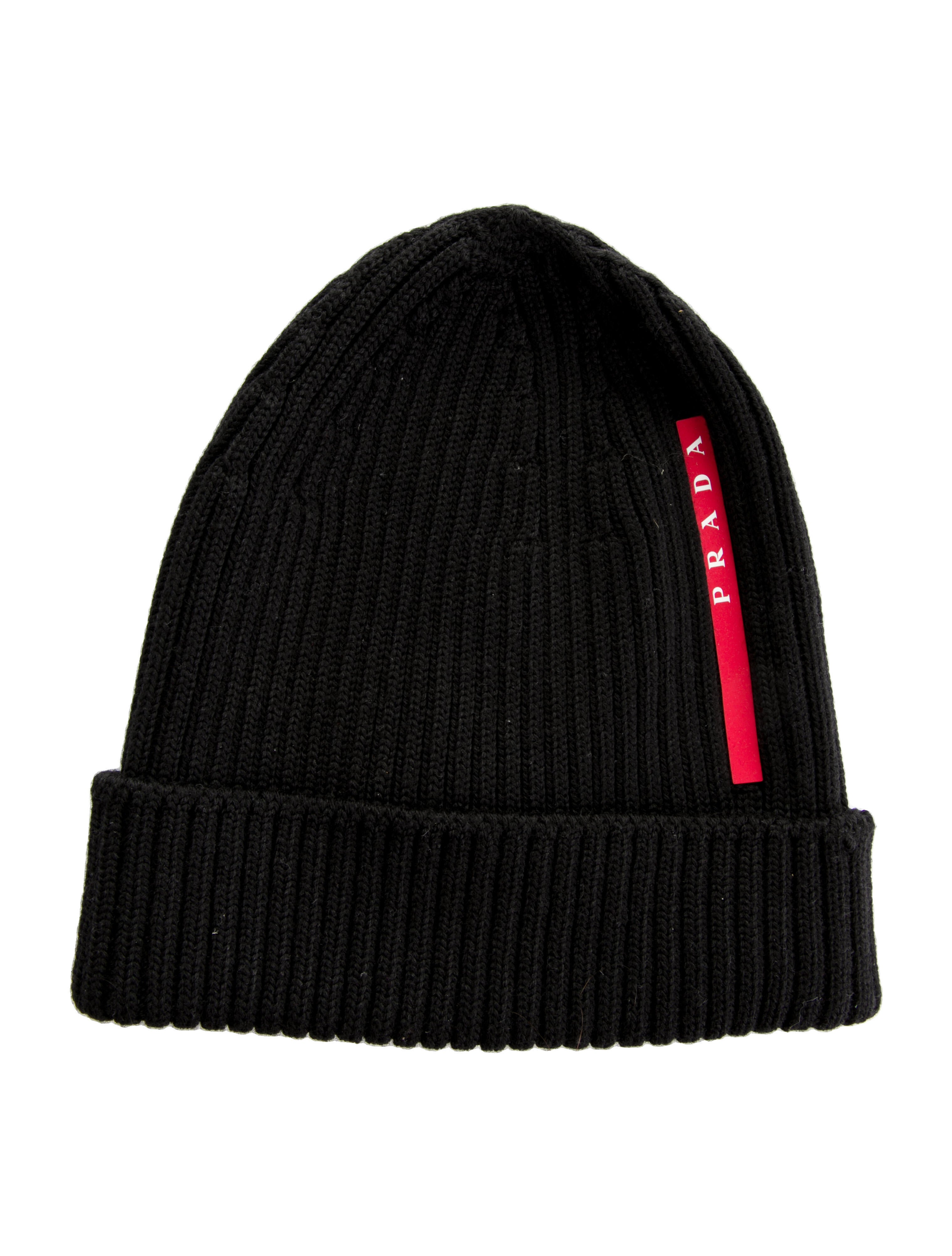 Prada Sport Wool Beanie - Black Hats, Accessories - WPR120615