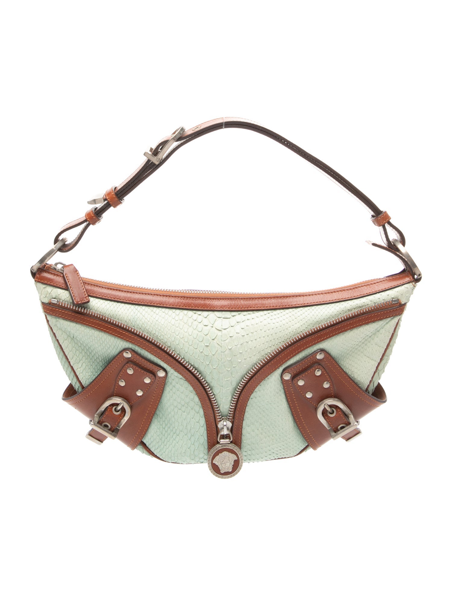 Franco Parmeggiani Franco Parmeggiani Embossed Leather Handle Bag