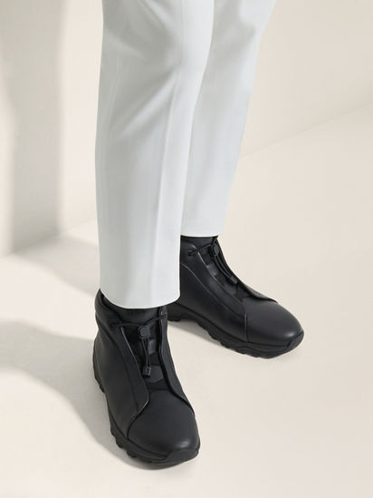Black Leather Triple Stitch™ Vetta Sneakers FW25 28401450 | Zegna US
