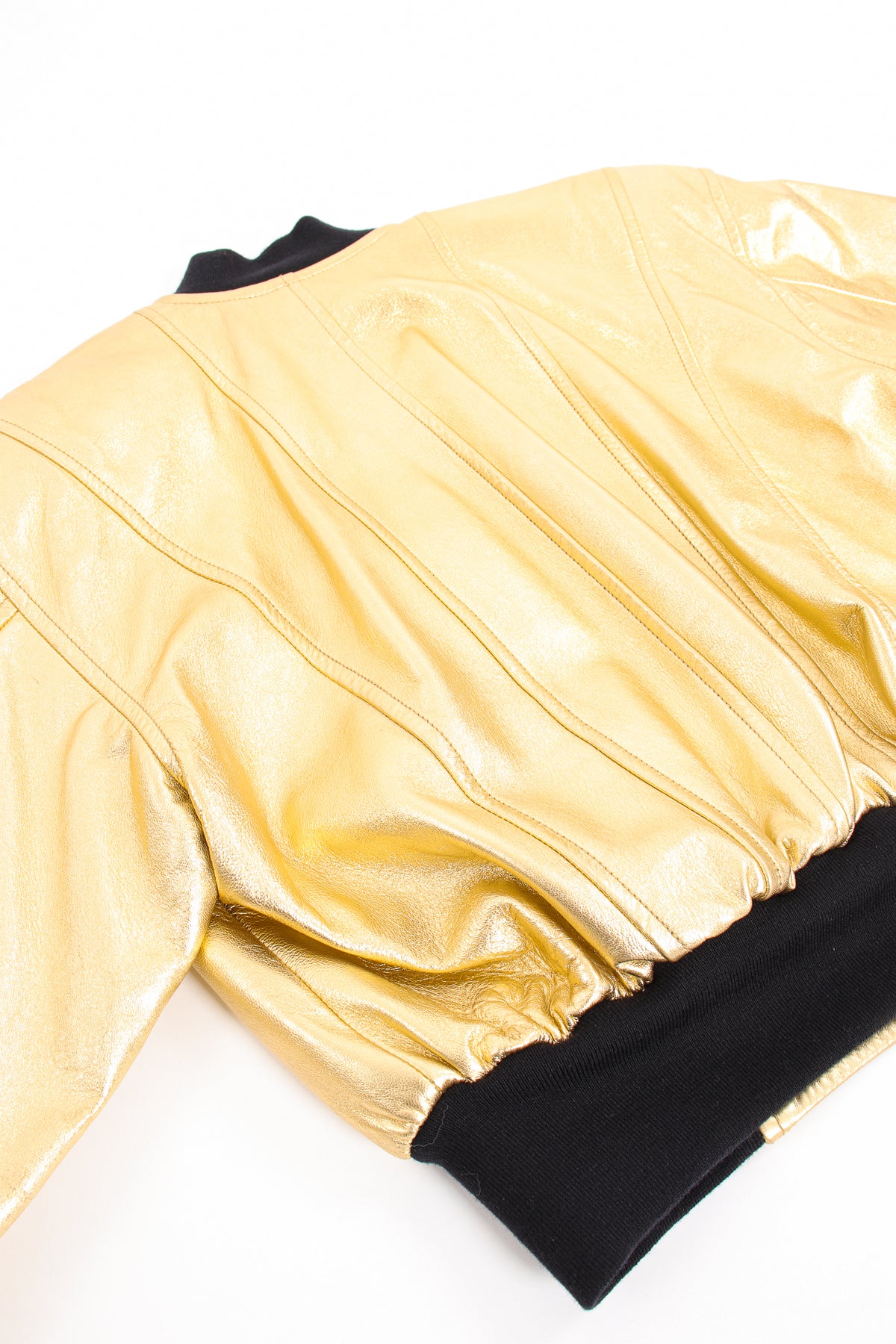 Vintage Escada Gold Star Leather Bomber Jacket – Recess