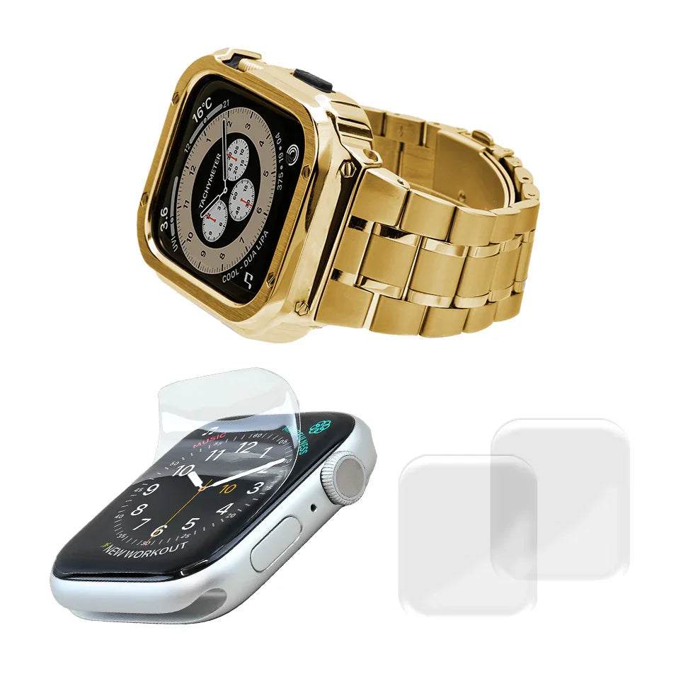 アップルウォッチ バンド メンズ 一体型 ステンレス apple watch