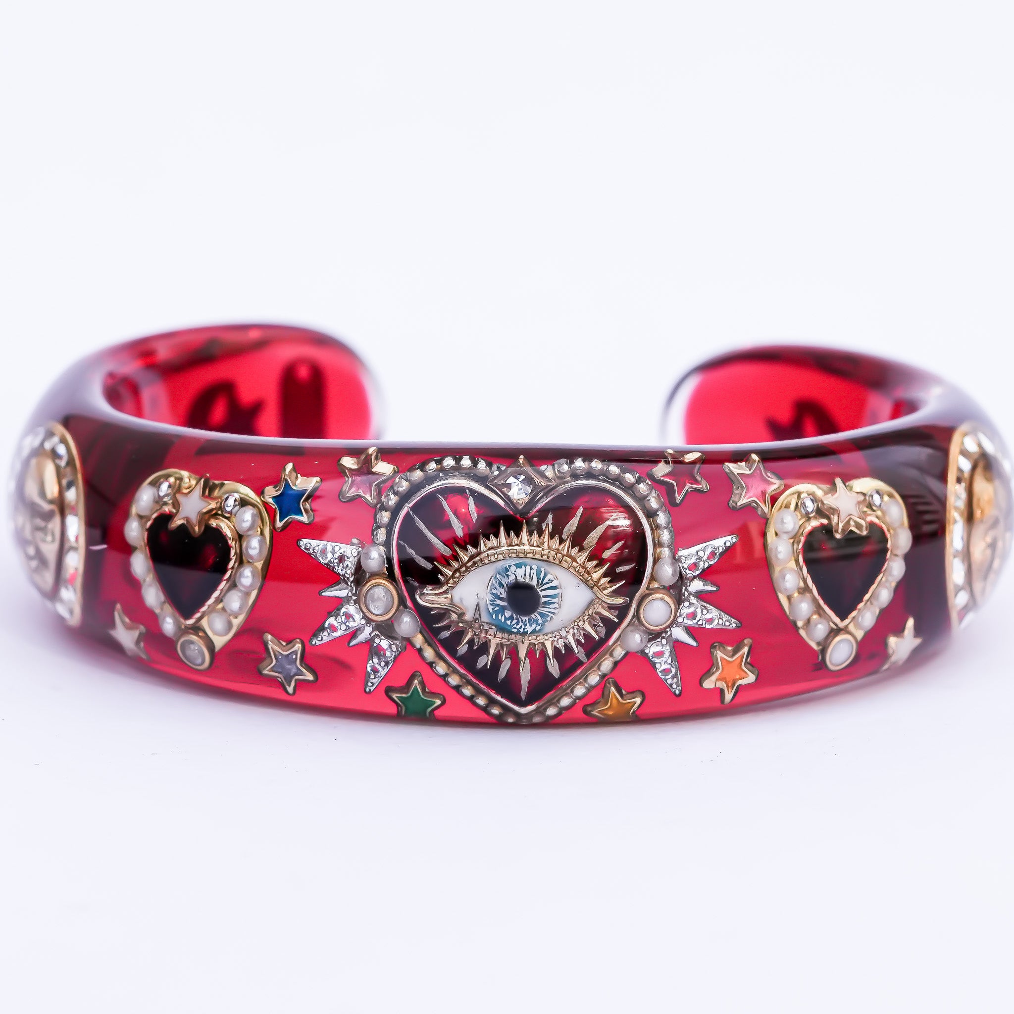 Sacred eye heart bracelet - red × rainbow – RUKA
