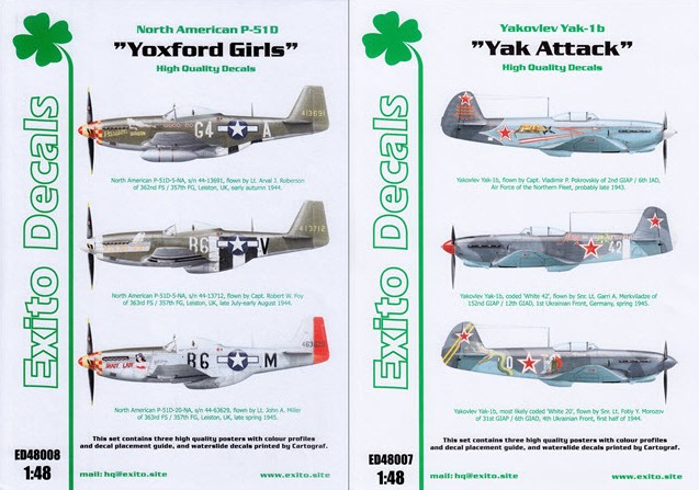 Exito Decals 1:48 Yak Attack (ED48007) / Yoxford Girls (ED48008