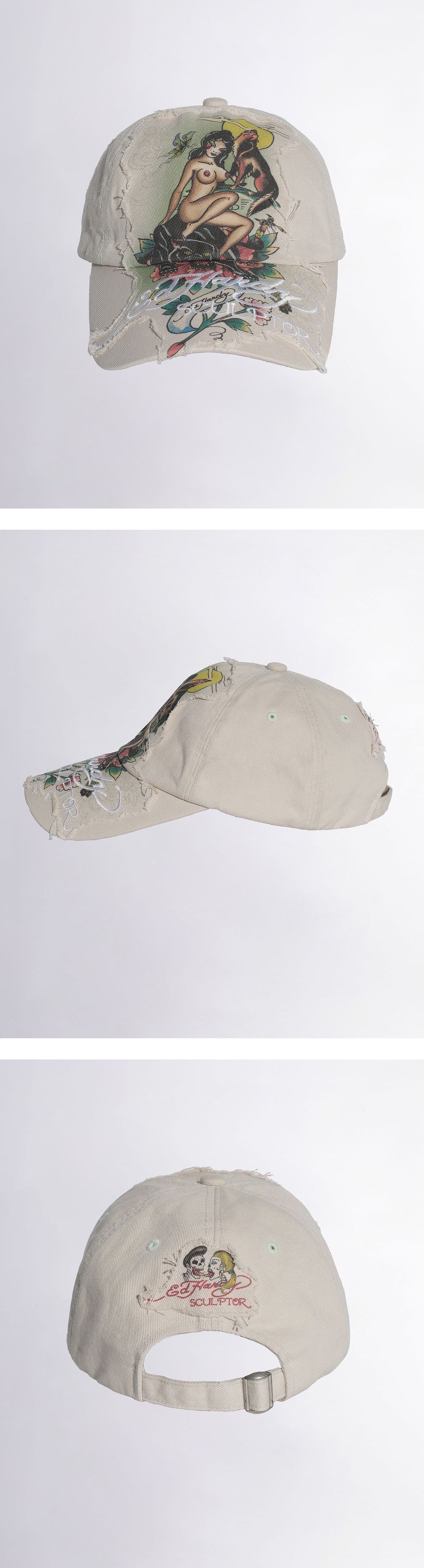MUSINSA | SCULPTOR [Sculptor x Ed Hardy] Distressed Cap Raw