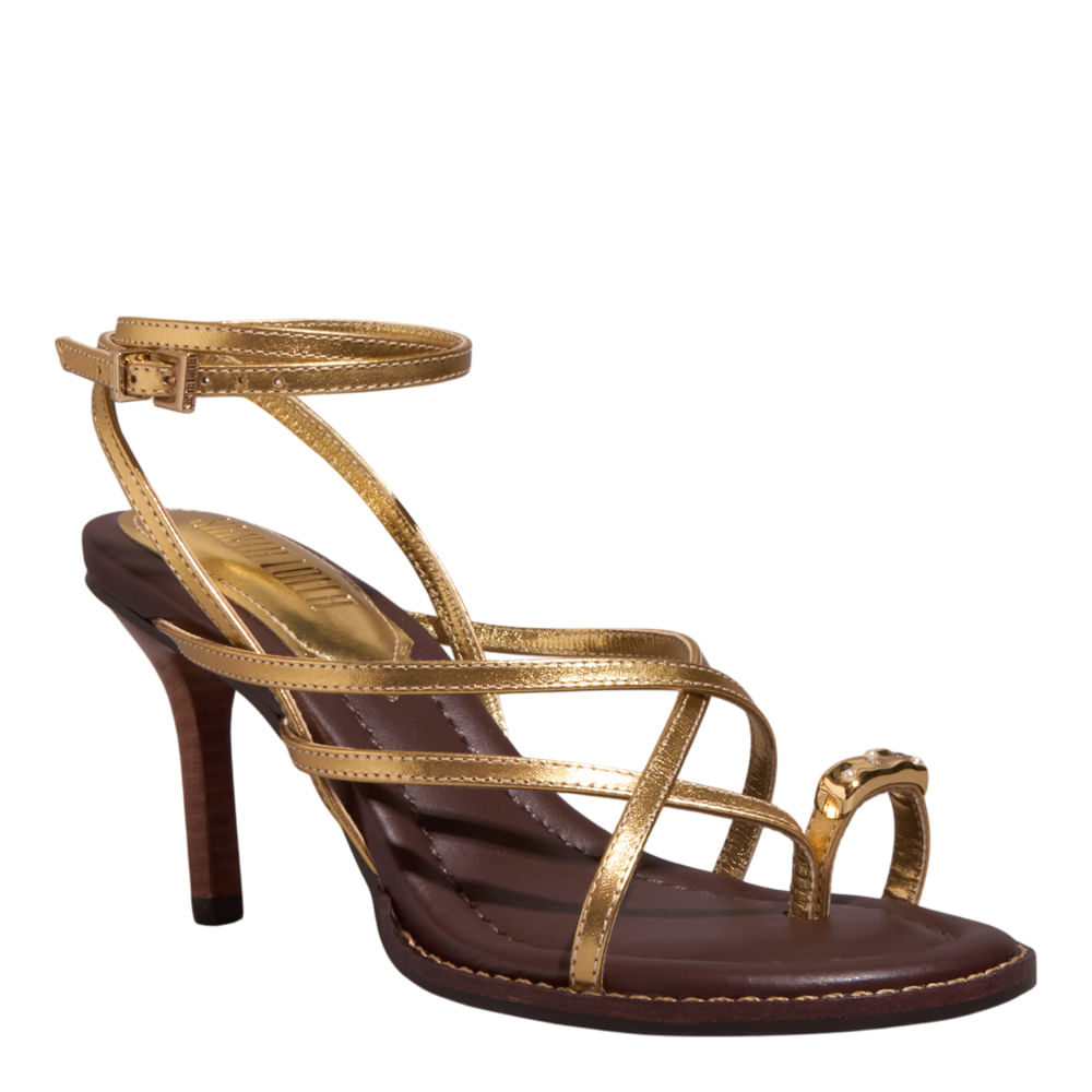 Sandália Metalizada Snake Dourado - Santa Lolla