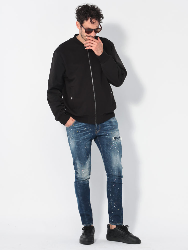 HUGO BOSS (ヒューゴボス) スウェット 袖切替 ジップアップ ジャケット