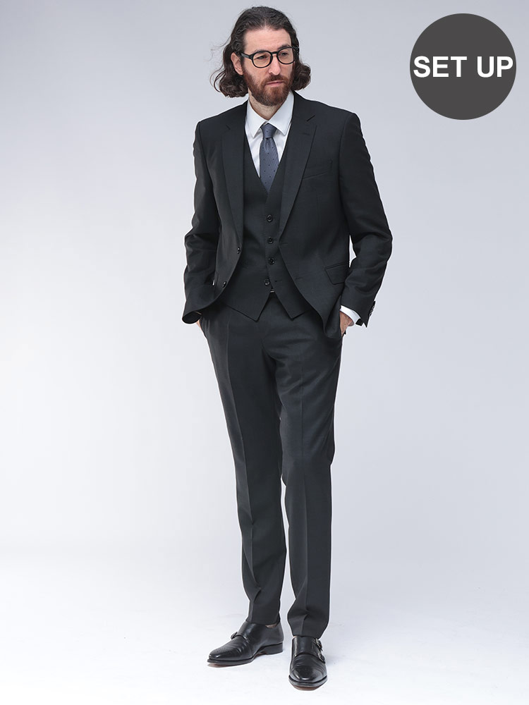 HUGO BOSS (ヒューゴボス) スリムフィット シングル二つ釦 ノータック