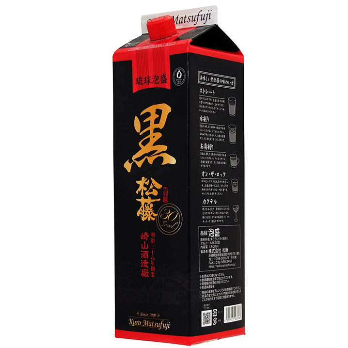 黒の松藤 紙パック 30度 1.8L