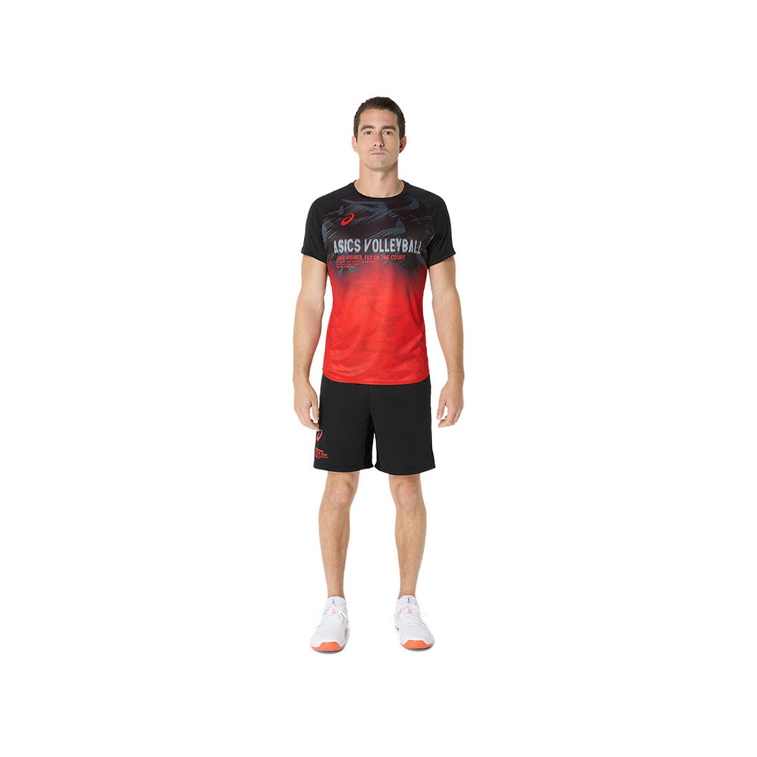 ASICS CAPCOM バレーボールシャツ 3XL レッド/ブラック アシックス