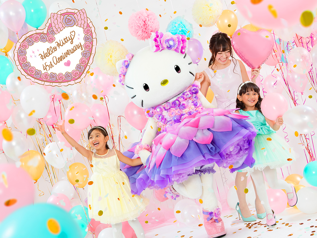 キティがピンク＆ラベンダーの華やかなドレス姿に♡ ピューロランド