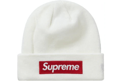 Supreme New Era Box Logo Beanie (FW21) White – shoegamemanila