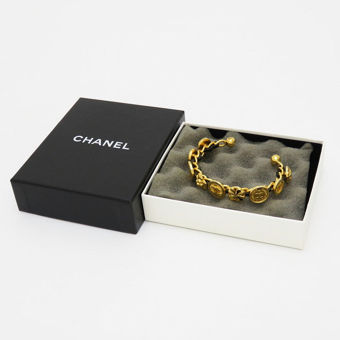 CHANEL/シャネル】 ココマーク コイン ブレスレット メタル/レザー