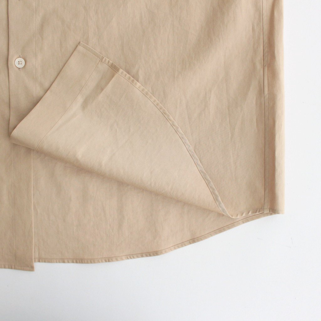 WASHED FINX TWILL BIG SHIRT #LIGHT BROWN [A23AS02TN] – ciacura