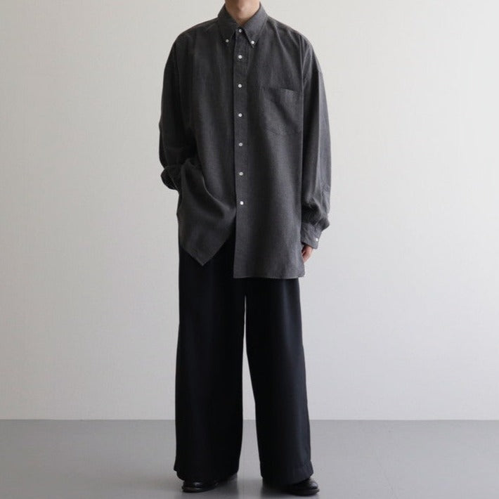 Linen Cupro L/S Oversized BD Shirt #GRAY [GM241-50238] – ciacura