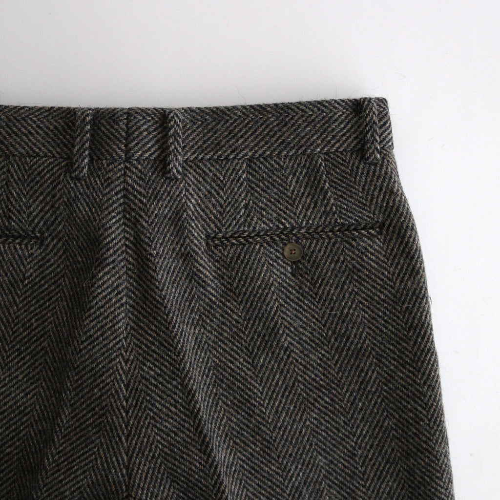 LAMA SHETLAND WOOL TWEED SLACKS #KHAKI TWEED [A24AP04LS] – ciacura