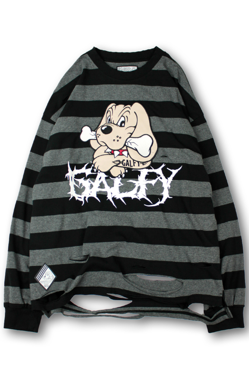 GALFY (ガルフィー) ビリビリボーダー ロンTee BLACK/GRAY / ロック