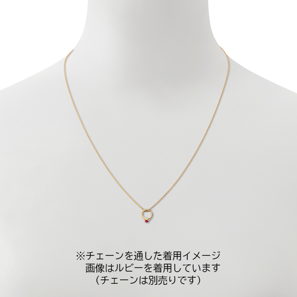 K18イエローゴールド 誕生石ベビーリングペンダントトップ （6月の