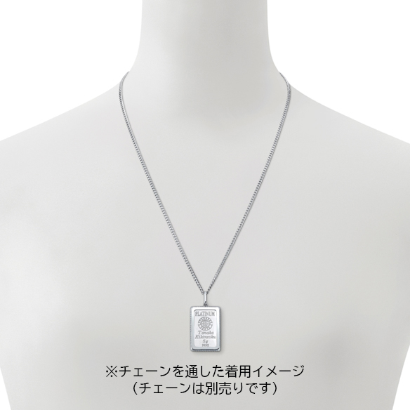 純プラチナ5gコインバー ダイヤモンド ペンダントトップ | 高品質 金