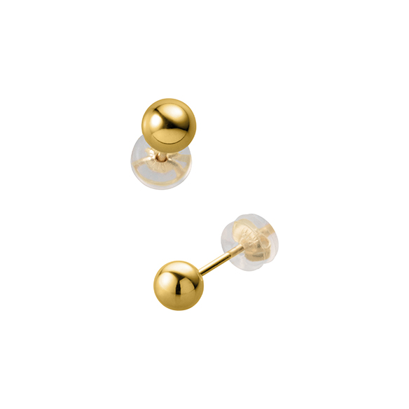 K18イエローゴールド ボールピアス 5mm | 高品質 金・プラチナ